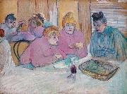 The ladies in the brothel dining-room  Henri  Toulouse-Lautrec